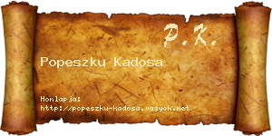 Popeszku Kadosa névjegykártya